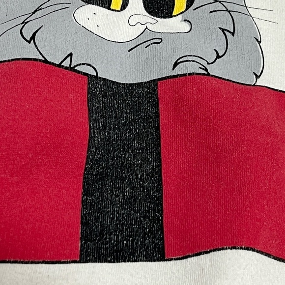 Vintage Cat in Christmas Box Ugly Sweater Xmas 1980s Pullover Sweatshirt - Picture 4 of 6